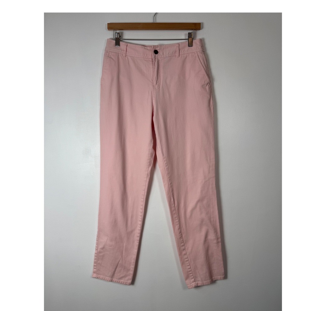 Preppy Pendleton Women Size 6 Chino Pants‎ Pink Cotton Stretch Straight Leg